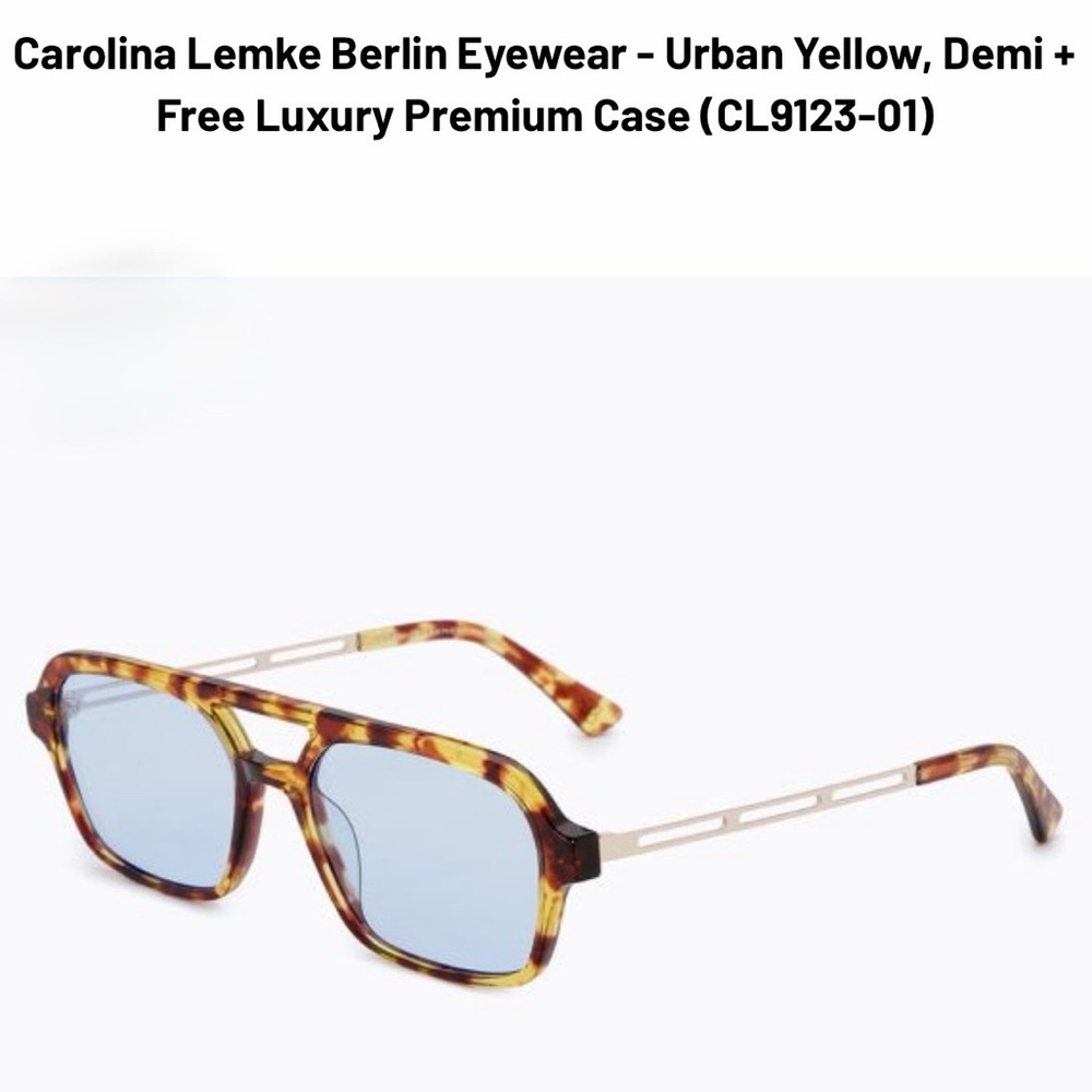 Demi Tortoise Square Sunglasses with Light Blue Lenses